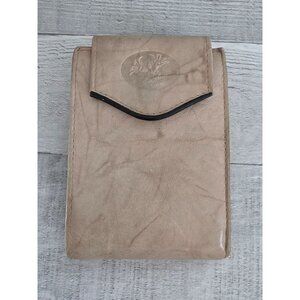 Buxton Beige Leather Wallet With Embossed Logo